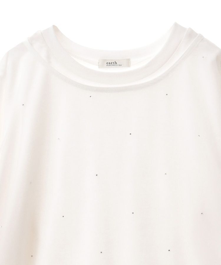 earth music&ecology「ラインストーンチュールドッキングプルオーバー」|Tシャツ・カットソー|