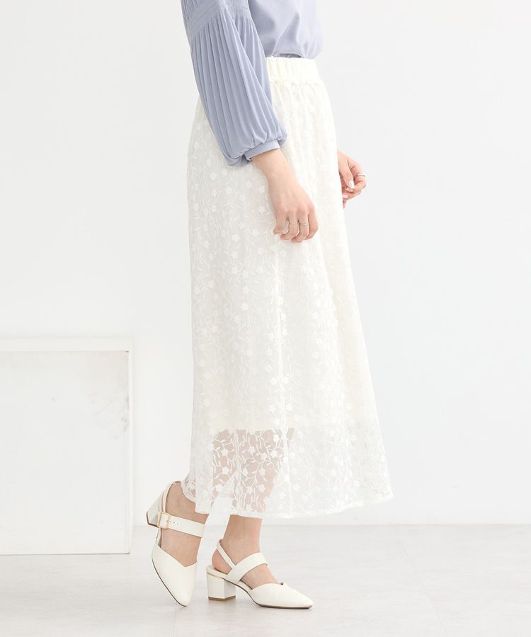 earth music&ecology「シアーレースレイヤードスカート」|スカート|