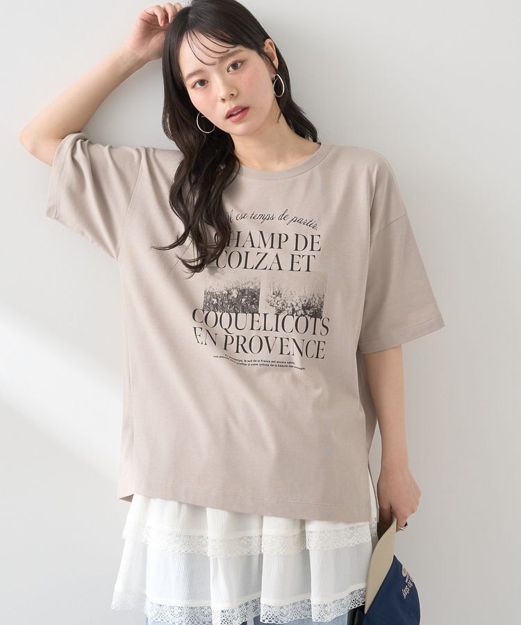 earth music&ecology「PhotoスリットT」|Tシャツ・カットソー|Beige