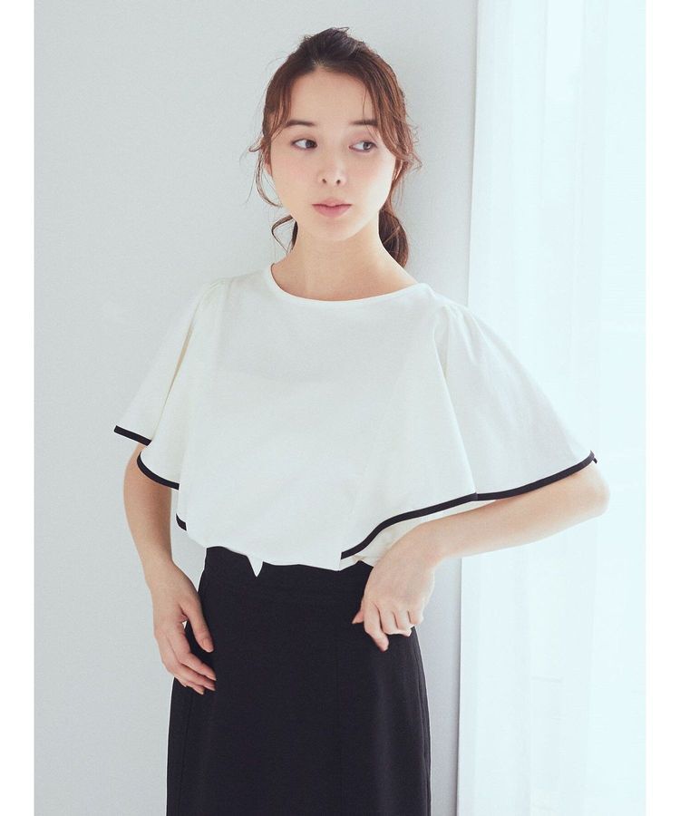 earth music&ecology「パイピングフレアスリーブカットソー」|Tシャツ・カットソー|