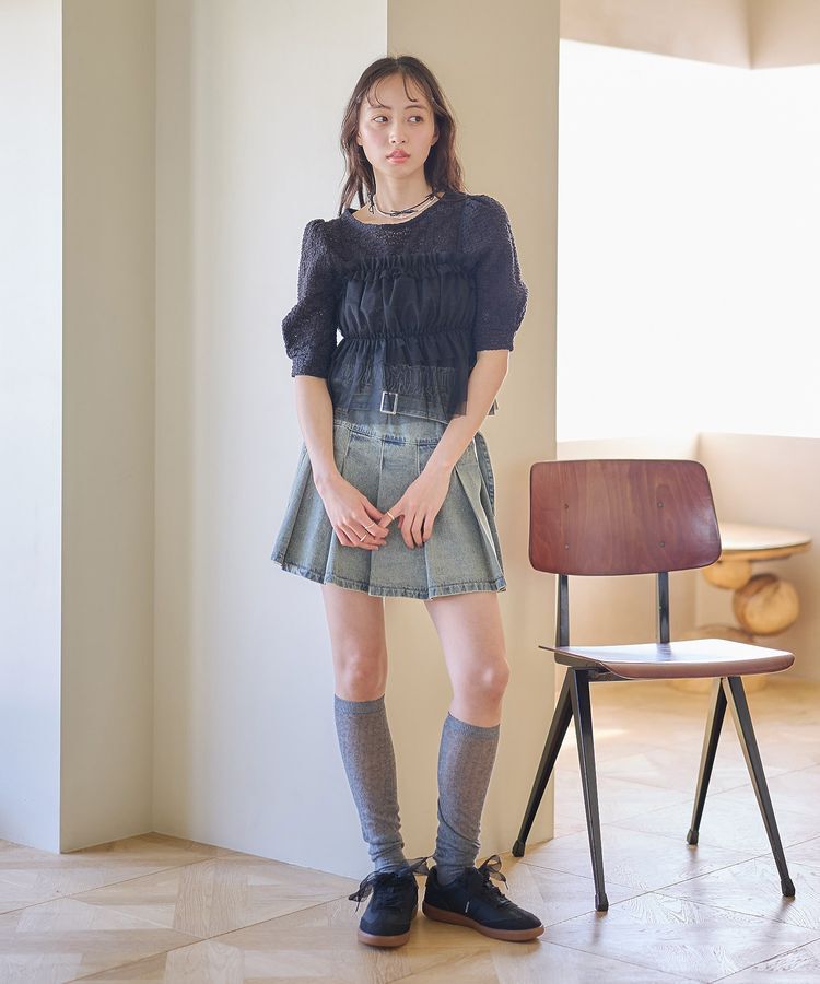 earth music&ecology「SET2点フラワープルオーバー＋チュールビスチェ」|Tシャツ・カットソー|