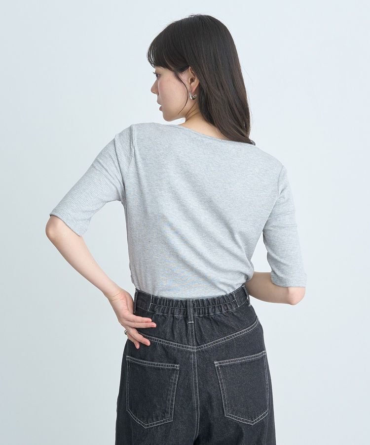 earth music&ecology「レースレイヤードリブプルオーバー」|Tシャツ・カットソー|