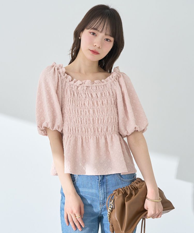 earth music&ecology「2wayオフショルジャガードブラウス」|シャツ・ブラウス|