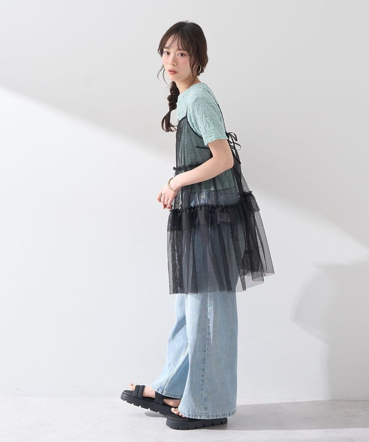 earth music&ecology「チュールミニキャミワンピース」|ワンピース|