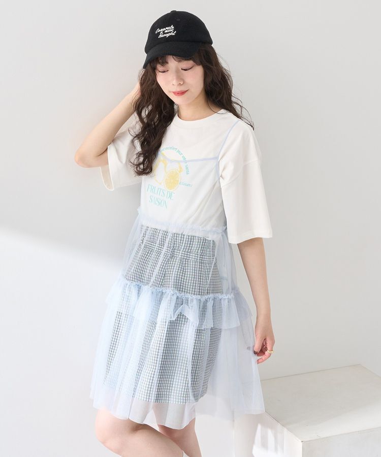 earth music&ecology「チュールミニキャミワンピース」|ワンピース|