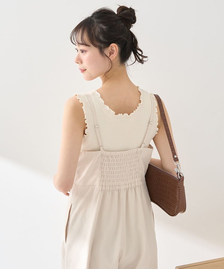 earth music&ecology「ミニフリルフロントジップロンパース」|オールインワン|