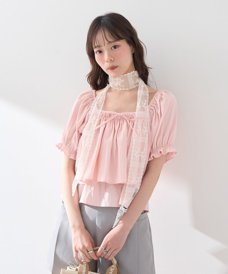 earth music&ecology「スクエアフロントリボンブラウス」|シャツ・ブラウス|