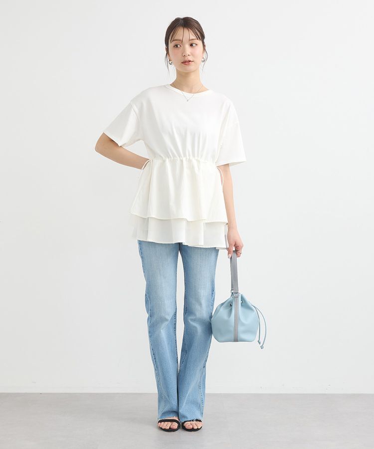 earth music&ecology「異素材ドッキングドロストチュニック」|チュニック|