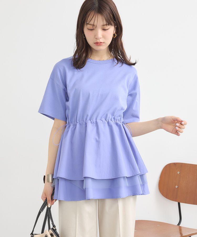 earth music&ecology「異素材ドッキングドロストチュニック」|チュニック|