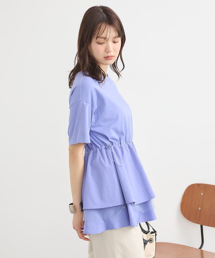 earth music&ecology「異素材ドッキングドロストチュニック」|チュニック|