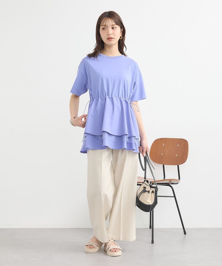 earth music&ecology「異素材ドッキングドロストチュニック」|チュニック|