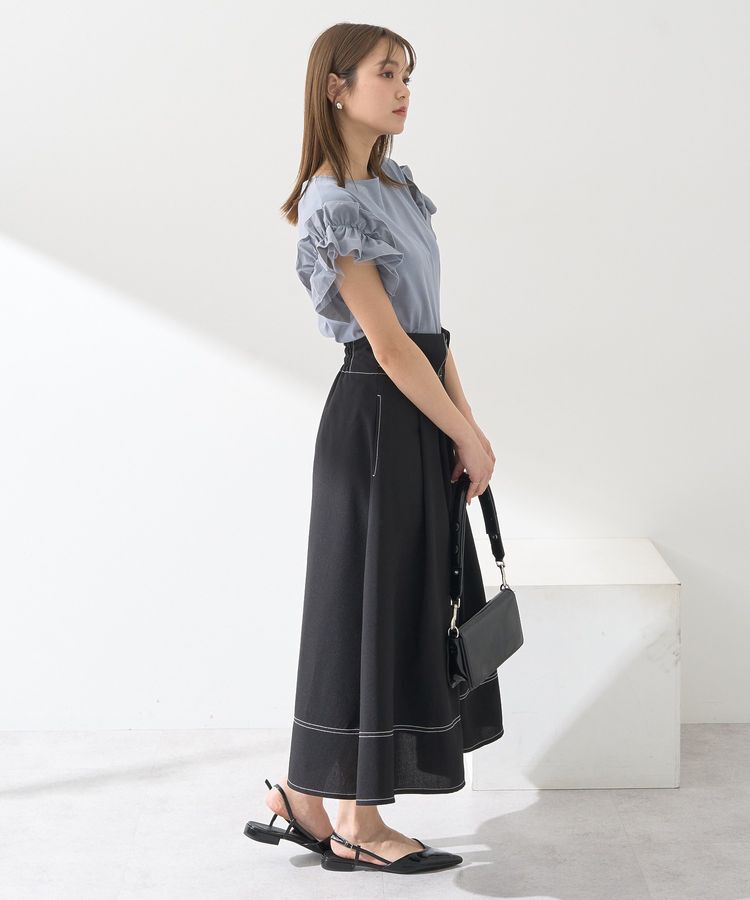 earth music&ecology「フォールドオーバーウエストスカート」|フレア|