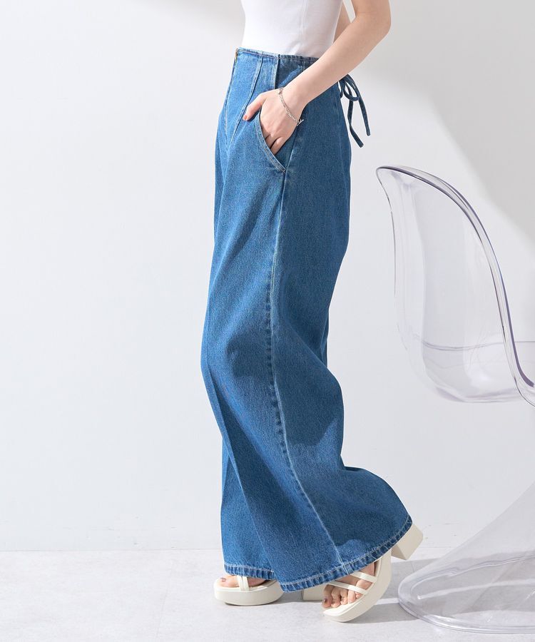 earth music&ecology「フロントZIPバックレースアップデニム」|デニム|