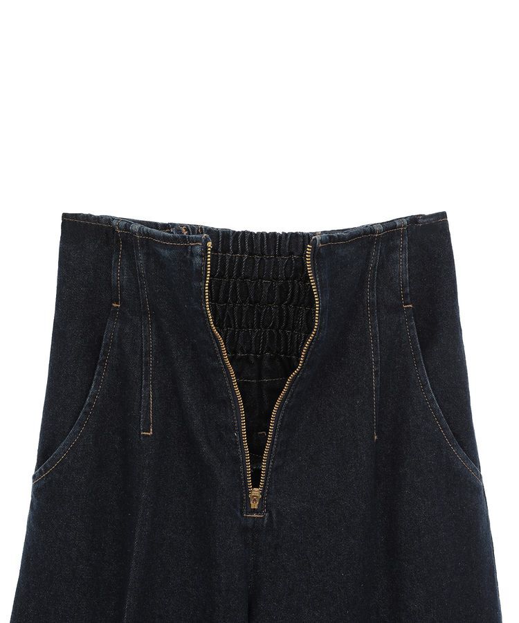 earth music&ecology「フロントZIPバックレースアップデニム」|デニム|