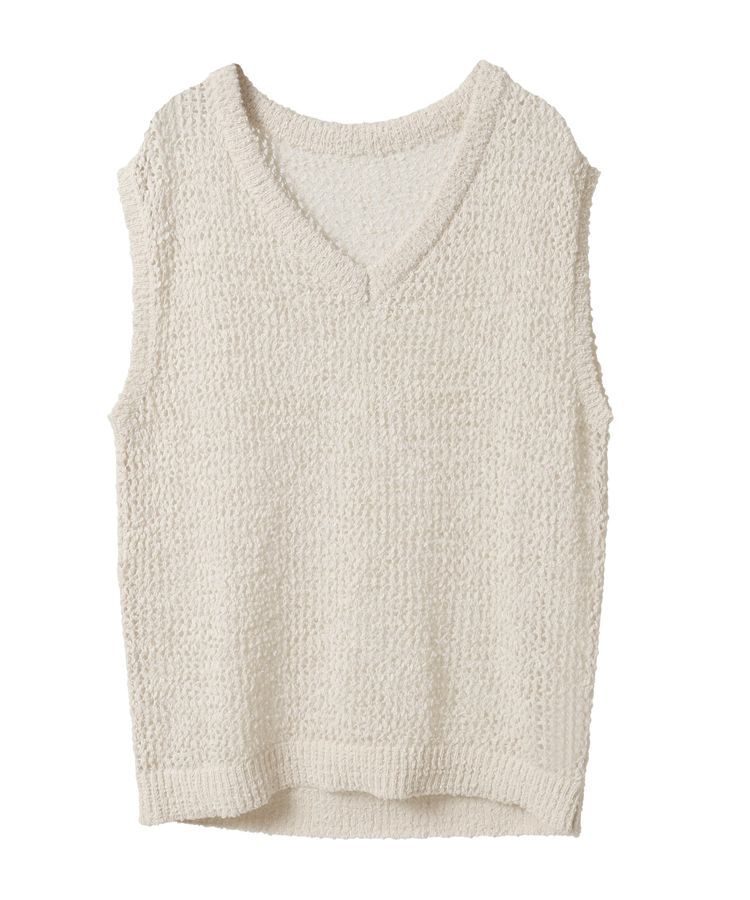 earth music&ecology「クルクルヤーンメッシュベスト」|ベスト・ジレ|