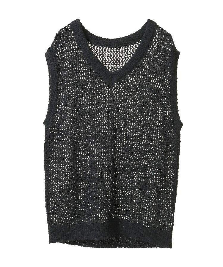 earth music&ecology「クルクルヤーンメッシュベスト」|ベスト・ジレ|