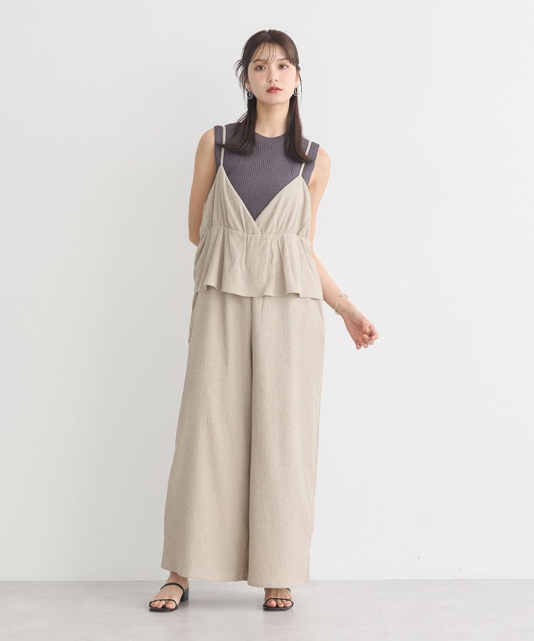 earth music&ecology「ペプラムロンパース」|オールインワン|