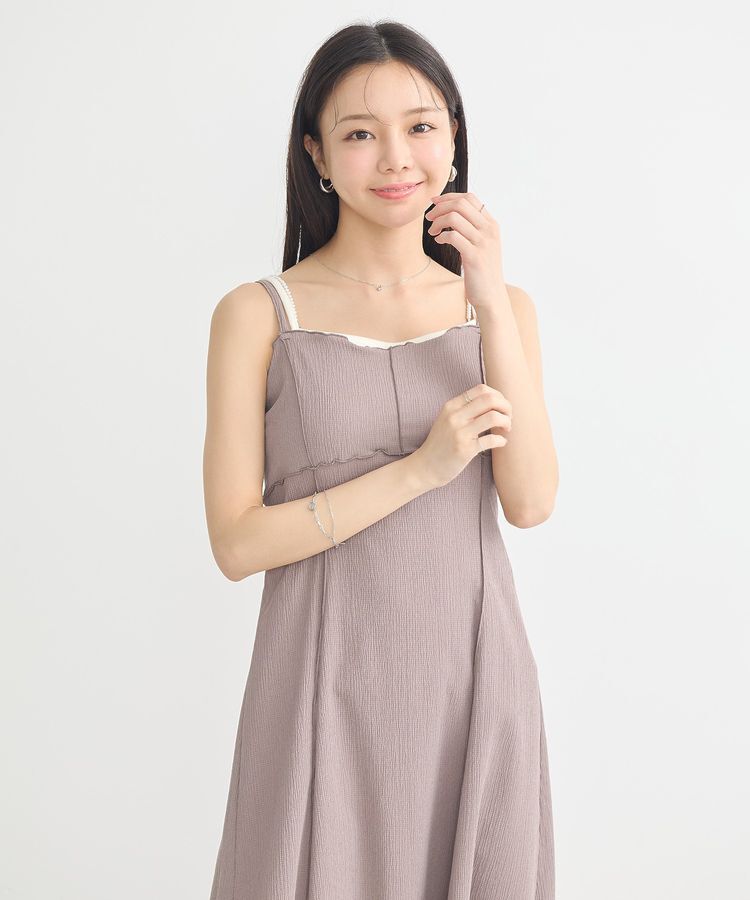 earth music&ecology「SET2点ギャザーカットカーデ＋キャミワンピース」|ワンピース|