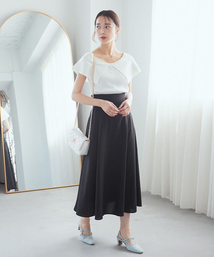 earth music&ecology「ビッグカラーノースリニットトップス」|ニット・セーター|