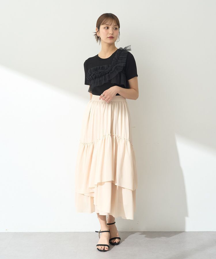 earth music&ecology「ティアードヘムフレアスカート」|フレア|