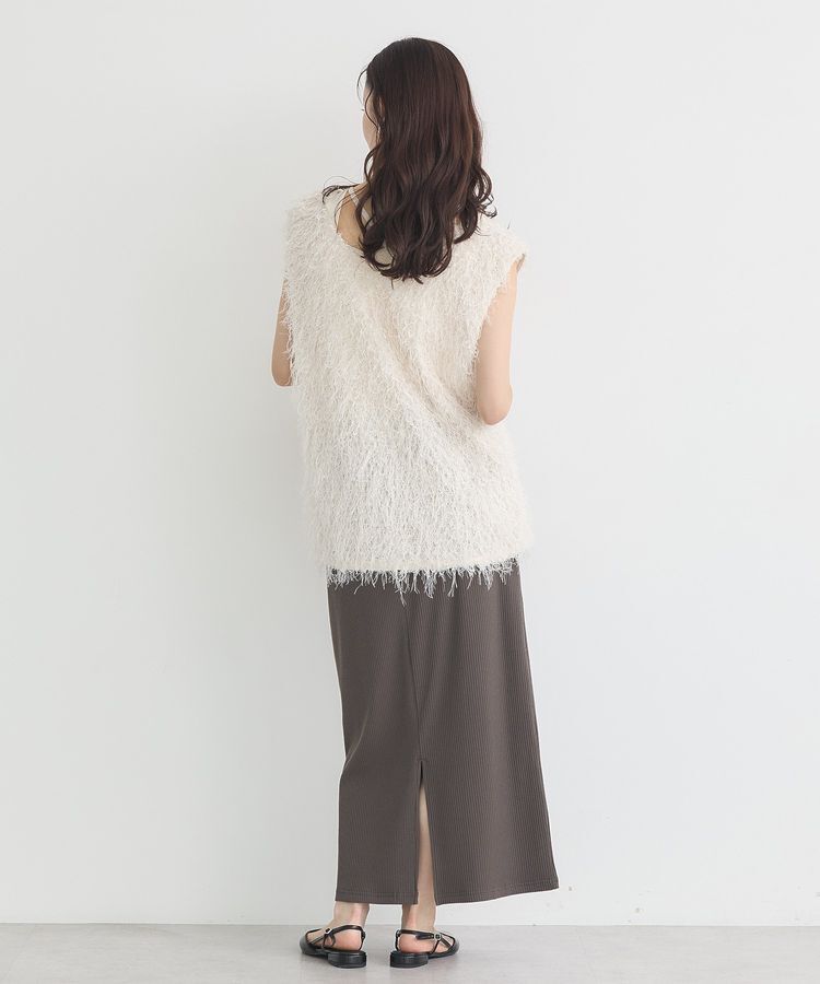 earth music&ecology「ふさふさベスト」|ベスト・ジレ|