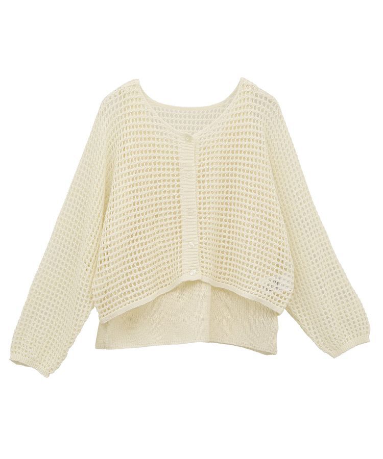 earth music&ecology「SET2点メッシュニットカーディガン＋ビスチェ」|カーディガン|