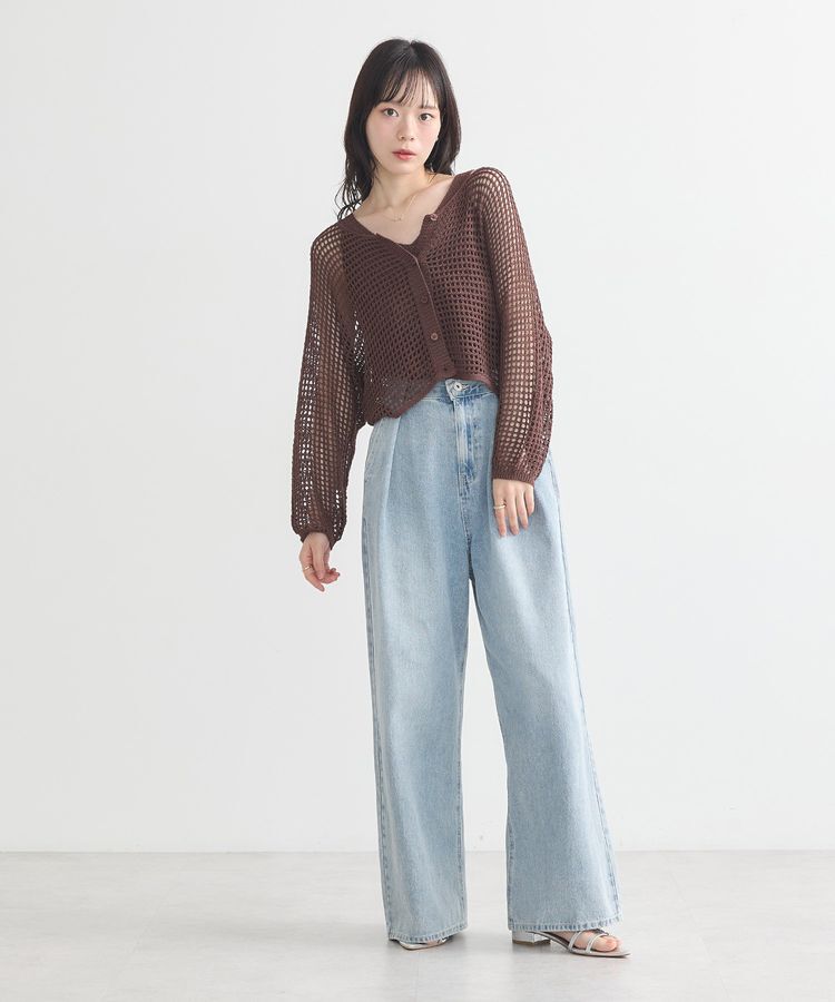 earth music&ecology「SET2点メッシュニットカーディガン＋ビスチェ」|カーディガン|