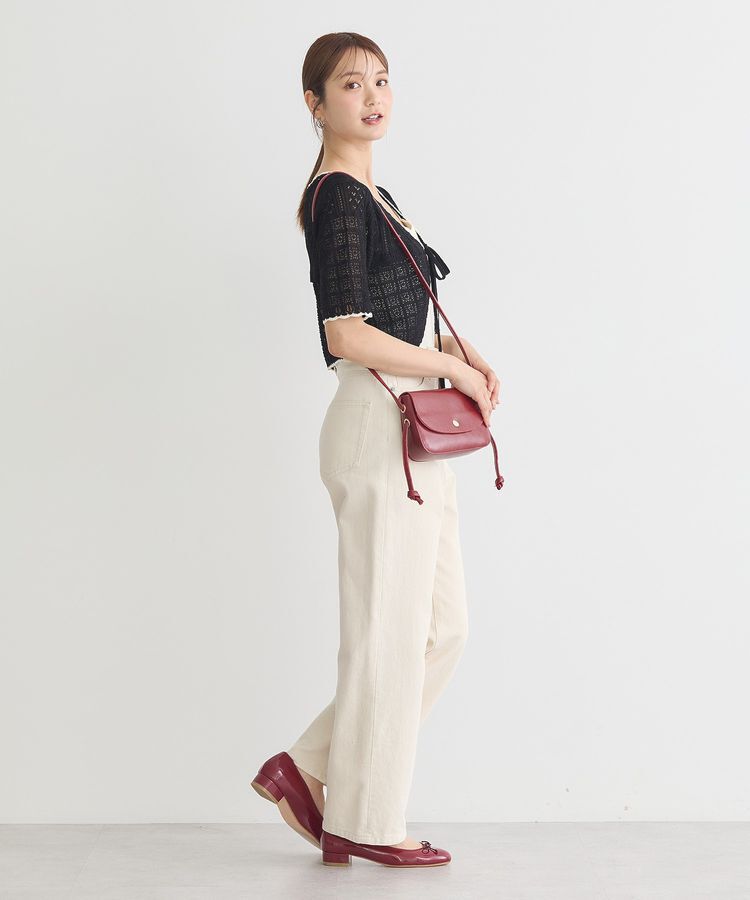 earth music&ecology「ミニスカラップ透かし編みニットカーディガン」|カーディガン|