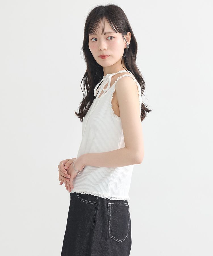 earth music&ecology「マルチwayネックホルターレースタンク」|キャミソール|