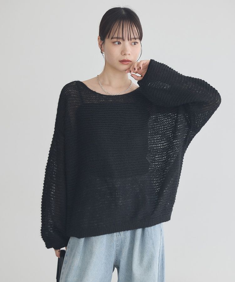 earth music&ecology「ふんわりシアープルオーバー」|ニット・セーター|