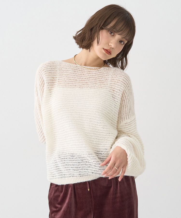 earth music&ecology「ふんわりシアープルオーバー」|ニット・セーター|