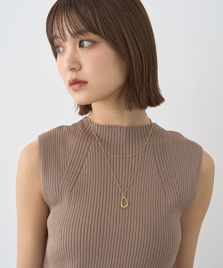 earth music&ecology「ランダムリブボトルネックノースリーブニット」|ニット・セーター|