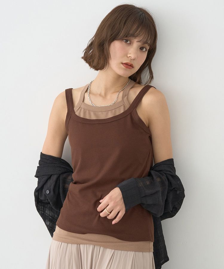 earth music&ecology「配色レイヤードタンクトップ」|キャミソール|