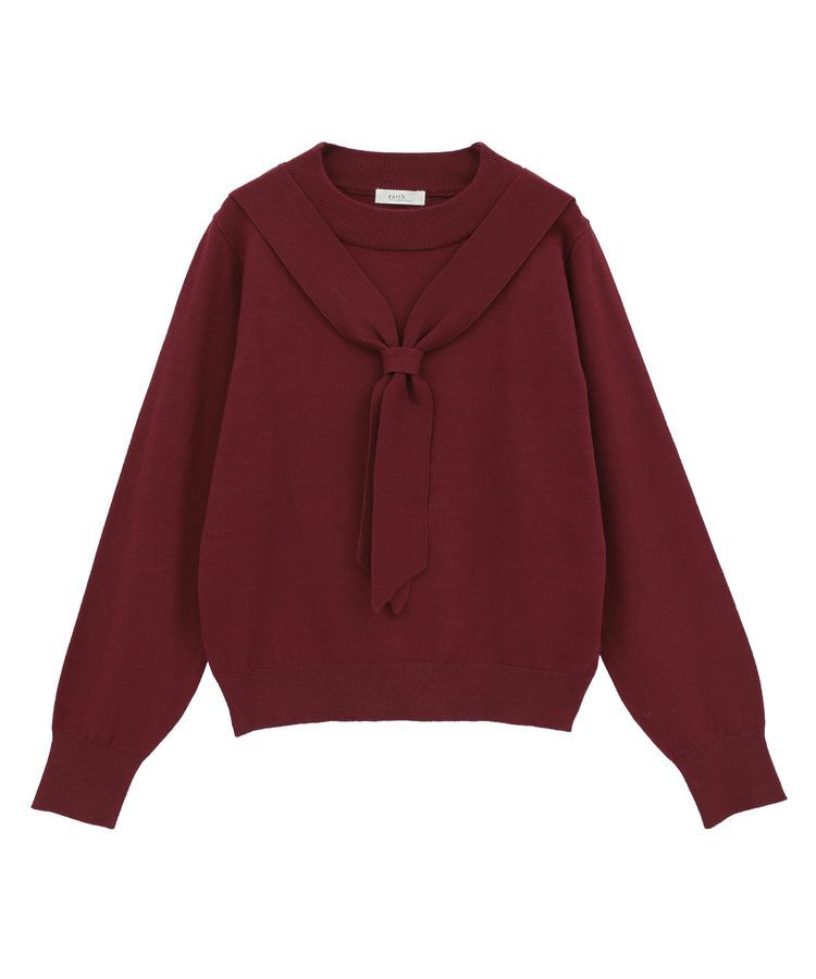 earth music&ecology「ボウタイニットプルオーバー」|ニット・セーター|