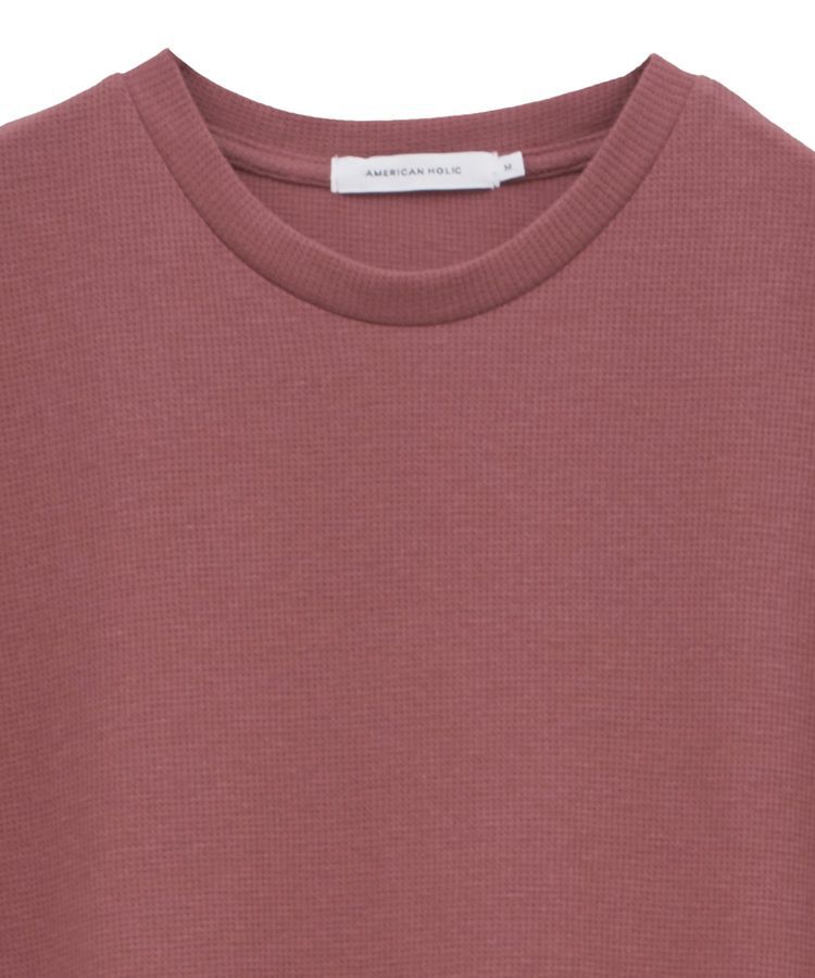 AMERICAN HOLIC「ワッフルサイドスリット半袖ワンピース」|ワンピース|