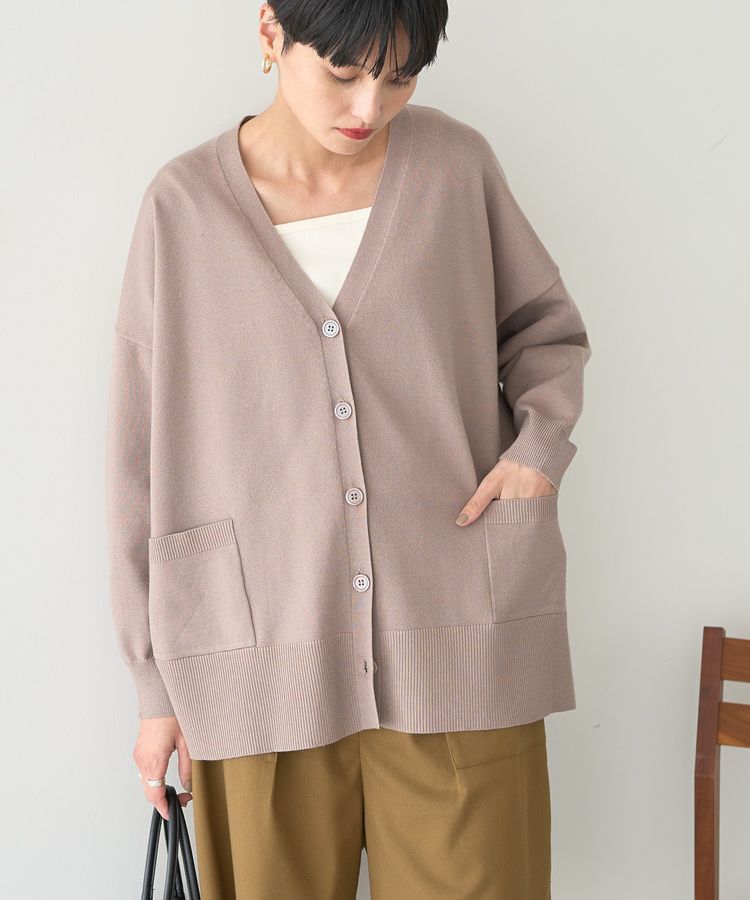 AMERICAN HOLIC「バイパチVネックルーズカーディガン＜静電気軽減＞」|カーディガン|