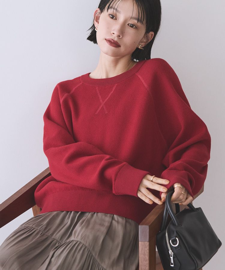 AMERICAN HOLIC「ソフトコットンスウェットライクニットトップス」|ニット・セーター|