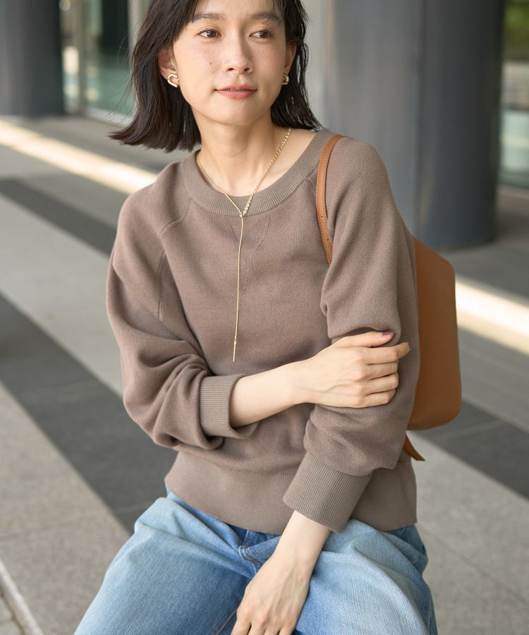 AMERICAN HOLIC「ソフトコットンスウェットライクニットトップス」|ニット・セーター|