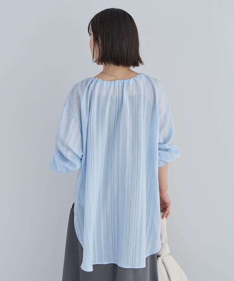 Green Parks「ドロストネックシアーストライプチュニック」|シャツ・ブラウス|