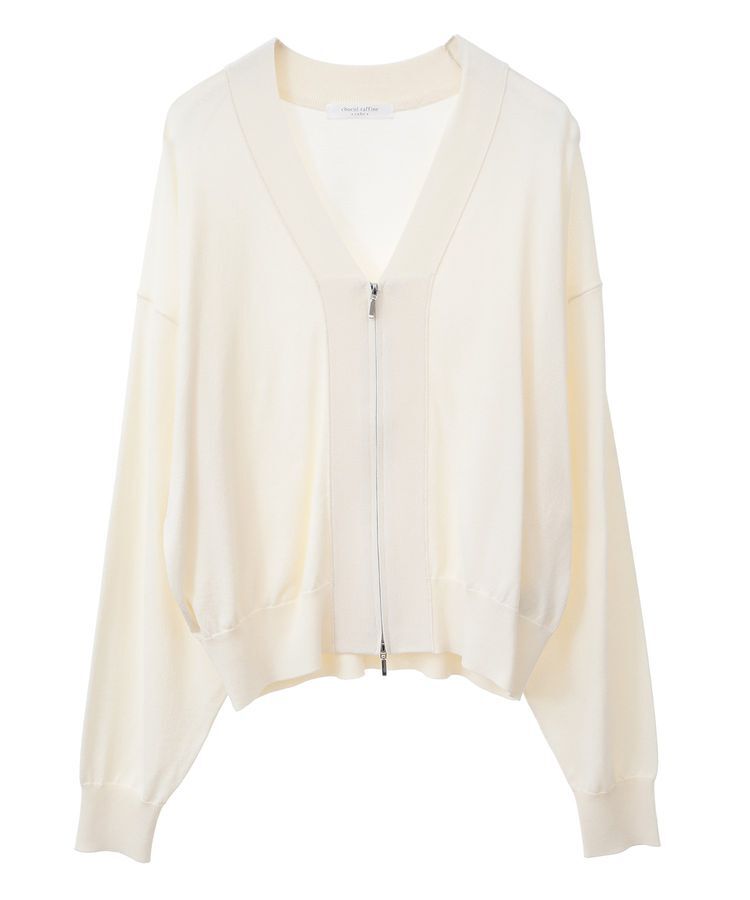 Green Parks「フロントZIPニットカーディガン」|カーディガン|