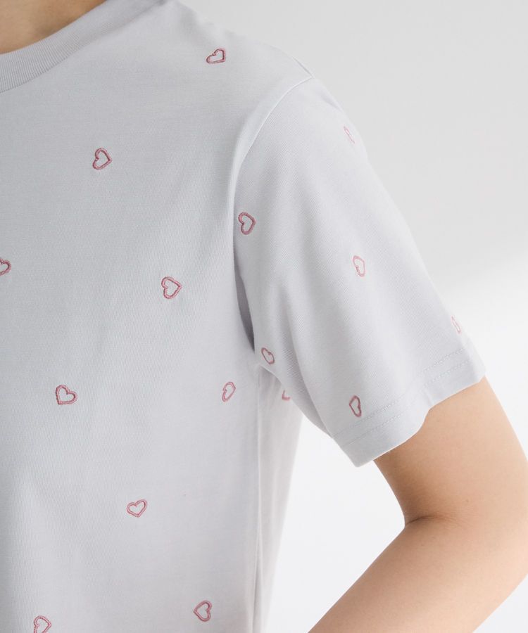 Green Parks「・DOUBLE FLAGS ハート総柄刺繍TEE」|Tシャツ・カットソー|