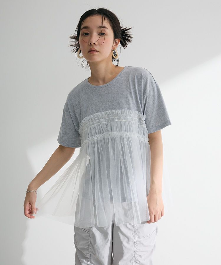 Green Parks「・ELENCARE DUE チュールドッキングTEE」|Tシャツ・カットソー|