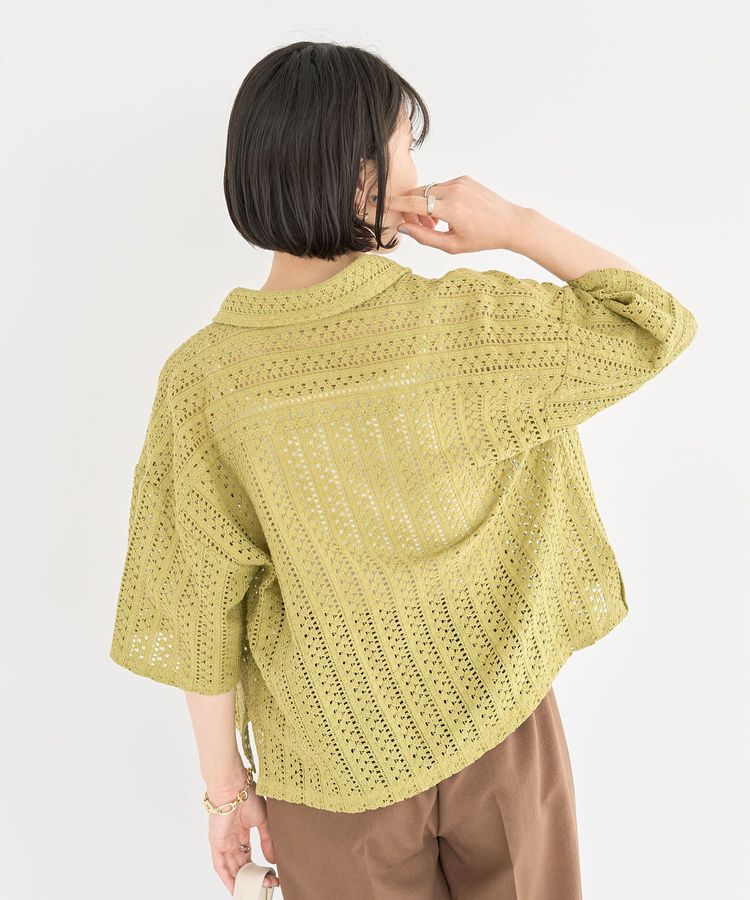 Green Parks「インド綿 衿付きレースシャツ」|シャツ・ブラウス|