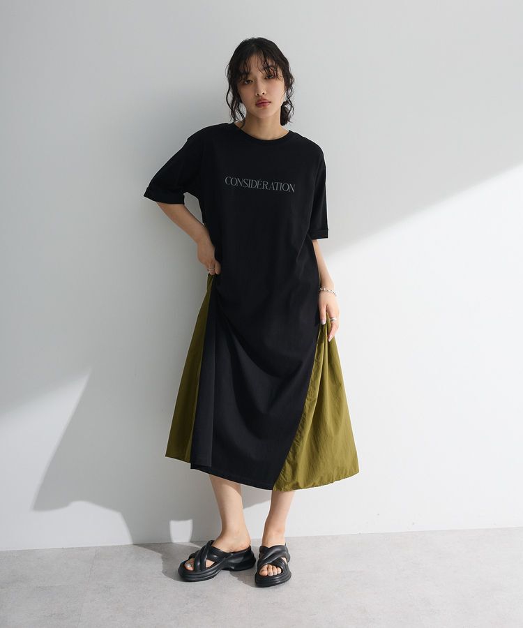 Green Parks「ナイロンドッキングロゴワンピース」|ワンピース|