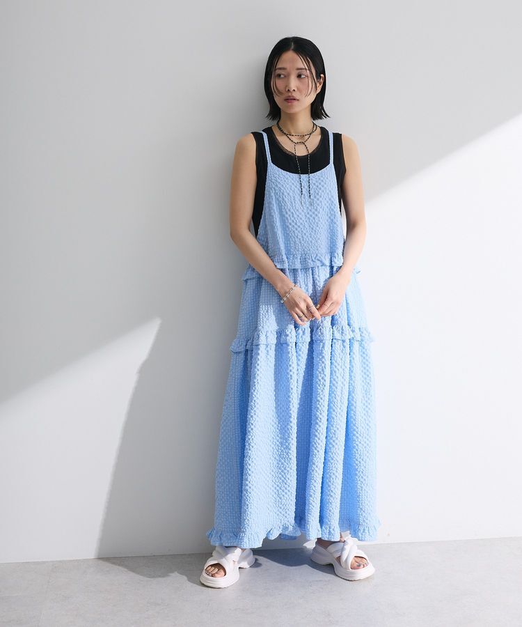 Green Parks「・Petit Fleur フリルティアードキャミワンピ」|ワンピース|Sax