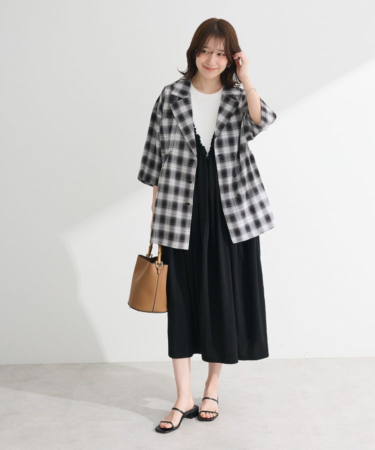 armonia「チェック5分袖ジャケット」|テーラードジャケット|