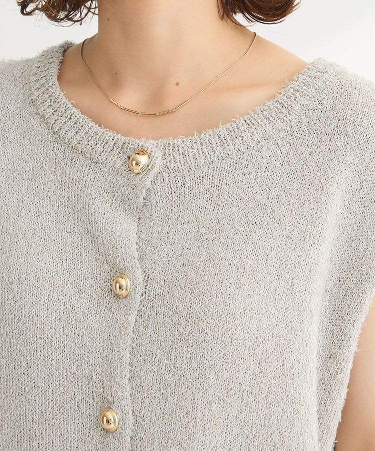 Green Parks「ツィード風金釦ニットベスト」|ベスト・ジレ|