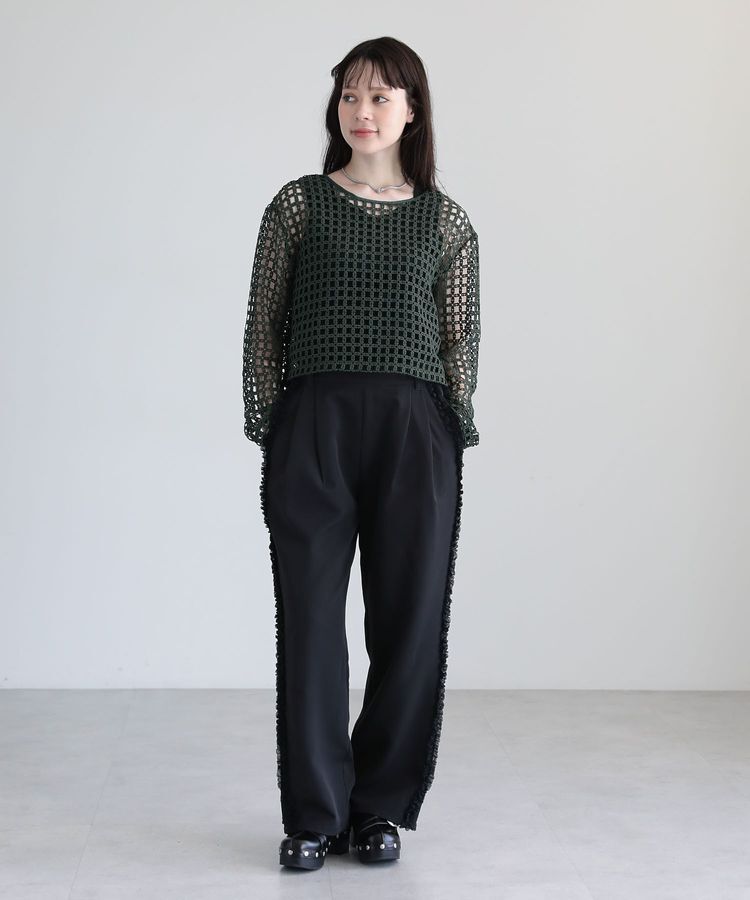 Green Parks「・SUGAR SPOON 2wayフラワーメッシュカーデ」|カーディガン|