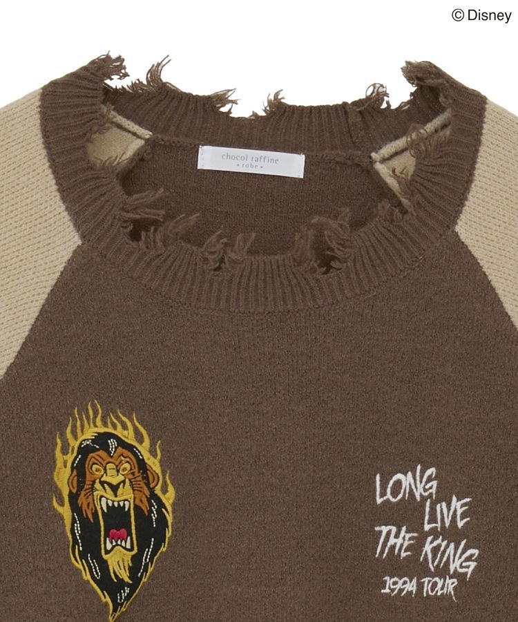 Green Parks「VILLAINS/スカー/ダメージラグラン配色ニット」|ニット・セーター|