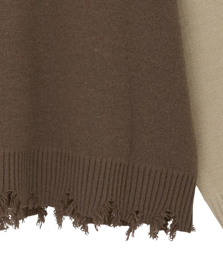 Green Parks「VILLAINS/スカー/ダメージラグラン配色ニット」|ニット・セーター|